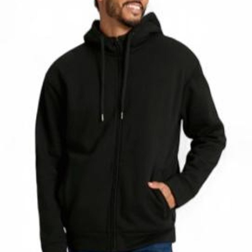 Goodfellow & Co Men's Fleece Sherpa Fully Lined Full Zip Black Sweatshirt Hoodie